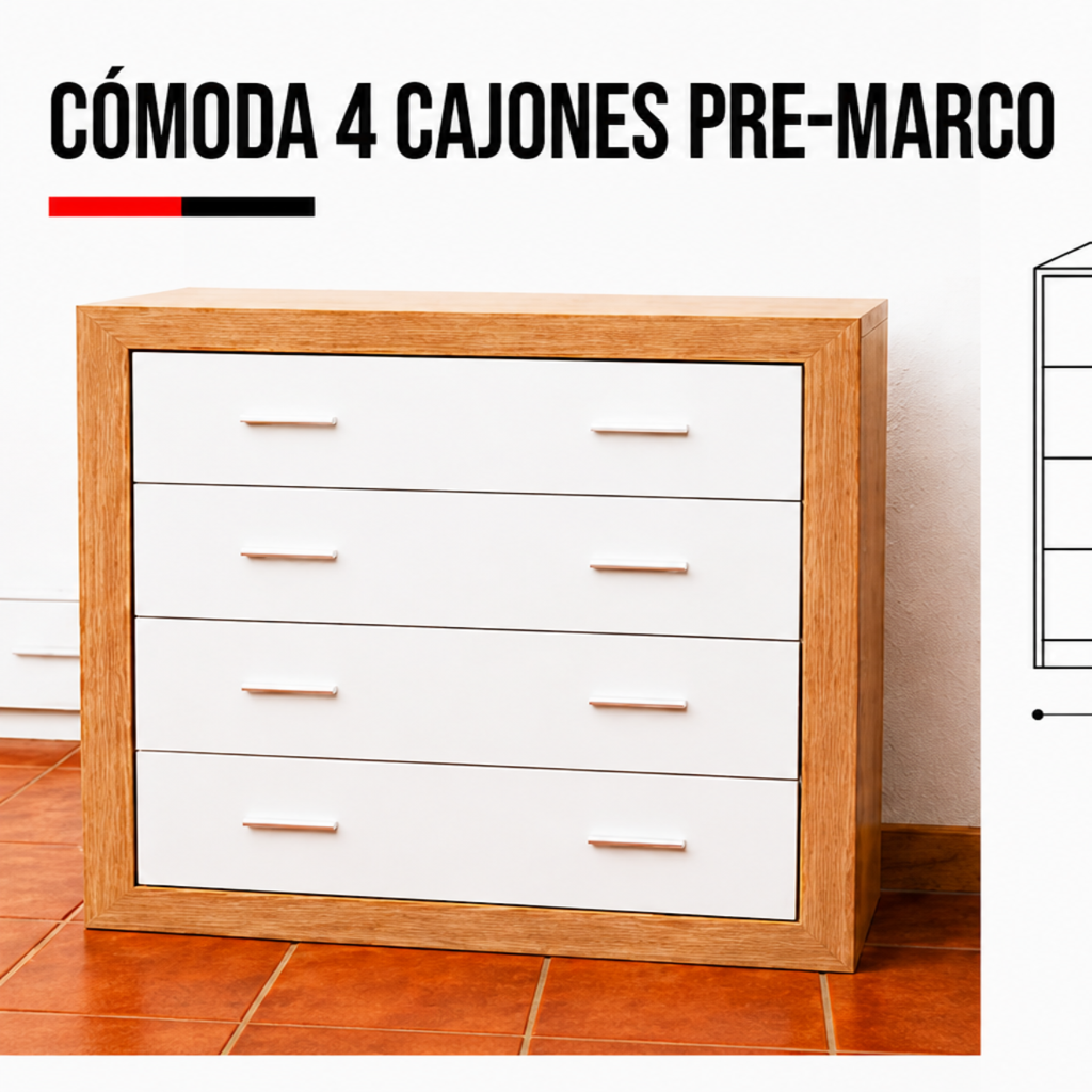 Cómoda 4 cajones Pre-marco